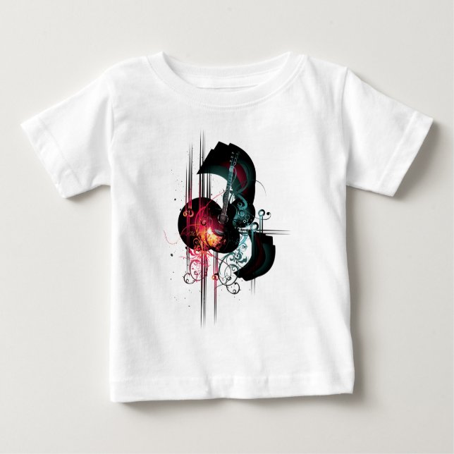 T-shirt Pour Bébé Graphique frais de musique avec la guitare (Devant)