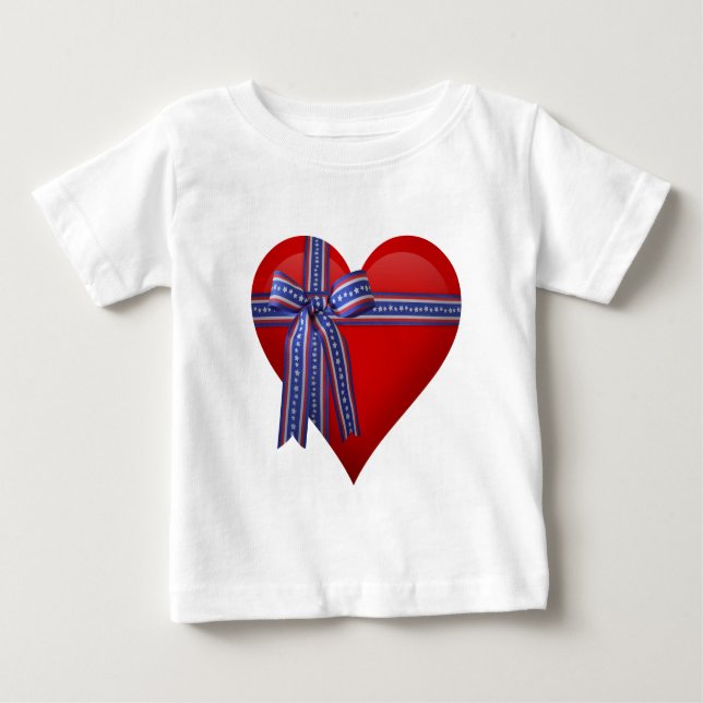 T-shirt Pour Bébé Graphique Patriotic Heart (Devant)