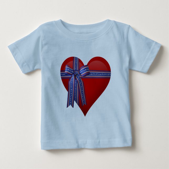 T-shirt Pour Bébé Graphique Patriotic Heart (Devant)