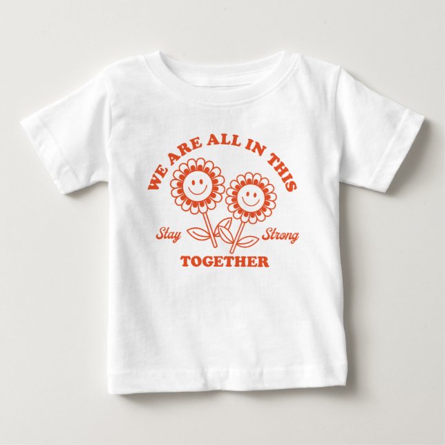 T-shirt Pour Bébé Graphisme Fleur Joyeux Retro (Devant)