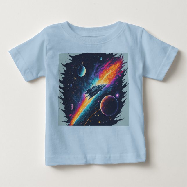 T-shirt Pour Bébé Gravité cosmique Voyage Tee (Devant)