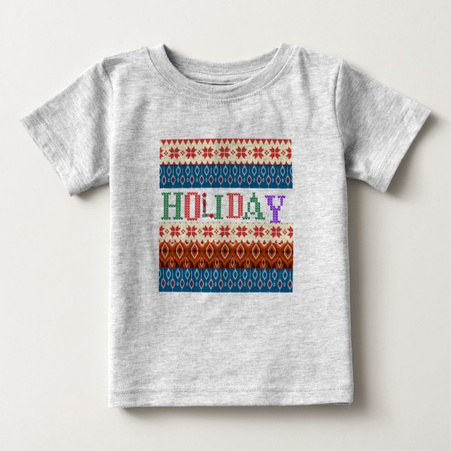 T-shirt Pour Bébé Gray Holiday Baby (Devant)