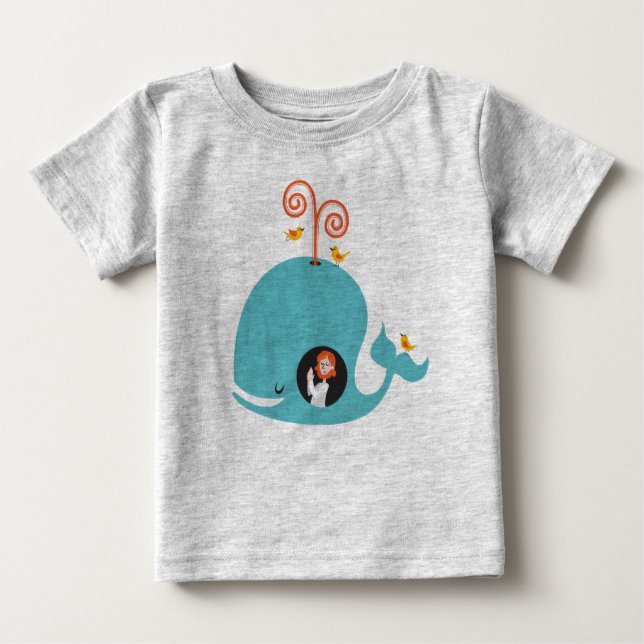 T-shirt Pour Bébé Gray Kids Shirt Bible Story Jonah et The Whale (Devant)