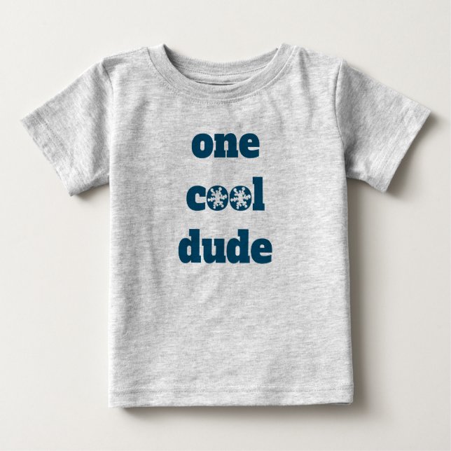 T-shirt Pour Bébé Gray Un Cool Dude Snowflake (Devant)