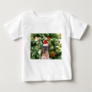 T-shirt Pour Bébé Great Dane w Christmas Tree Cadeaux Boîtes de Noël