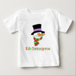 T-shirt Pour Bébé Grec Christmas Snowman<br><div class="desc">Kala Christougenna Snowman pour les enfants. Demandez à votre petit de dire "Joyeux Noël" en grec avec ce design mignon. Il présente un dessin animé de Snowman !</div>