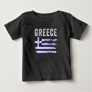 T-shirt Pour Bébé Greece Flag Distressed - Greek Flag