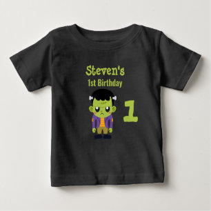 T-shirt Pour Bébé Green Frankenstein Monster Halloween 1er anniversa