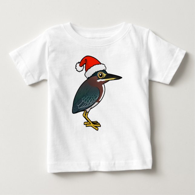 T-shirt Pour Bébé Green Heron Père Noël (Devant)