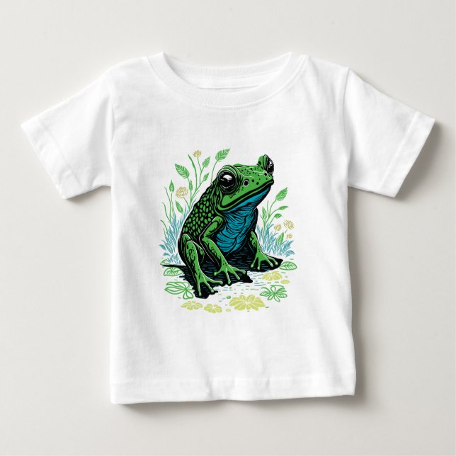 T-shirt Pour Bébé Grenouille à étang détaillée (Devant)
