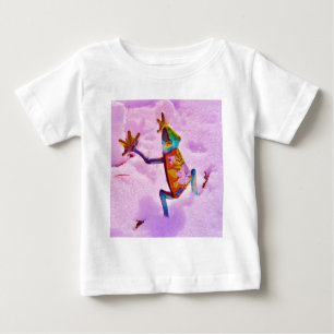 T-shirt Pour Bébé Grenouille arc-en-ciel sur la neige couleur orchid