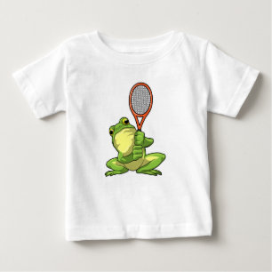 T-shirt Pour Bébé Grenouille au tennis avec raquette de tennis