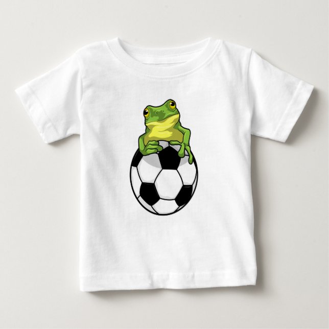 T-shirt Pour Bébé Grenouille avec balle de football (Devant)