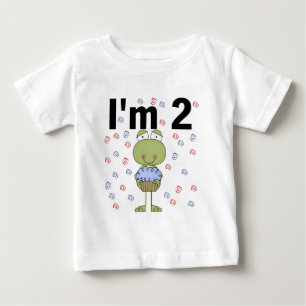 T-shirt Pour Bébé Grenouille avec Cupcake 2e chemises d'anniversaire