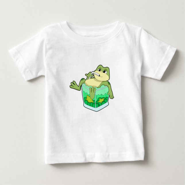 T-shirt Pour Bébé Grenouille avec verre de jus (Devant)