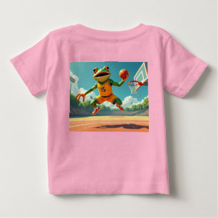 T-shirt Pour Bébé Grenouille de basket-ball scène complète bébé chem
