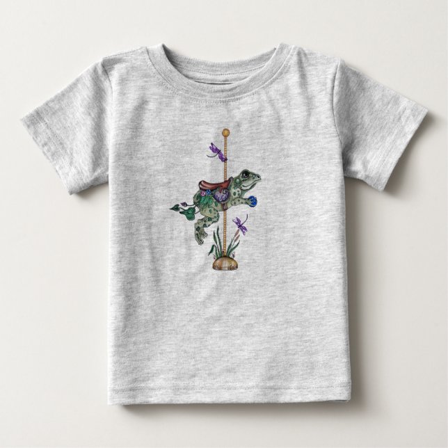 T-shirt Pour Bébé Grenouille de carrousel (Devant)