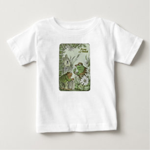 T-shirt Pour Bébé Grenouille et crapaud dans le jardin