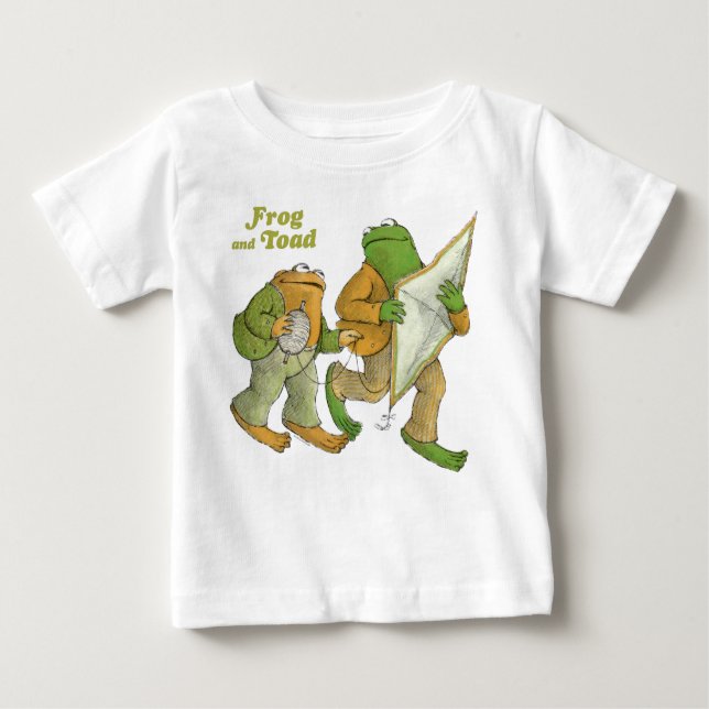 T-shirt Pour Bébé Grenouille et crapaud Voler un cerf-volant (Devant)
