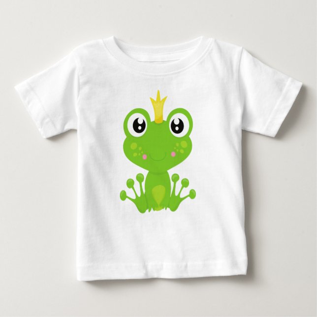 T-shirt Pour Bébé Grenouille mignonne, Grenouille verte, Prince de g (Devant)