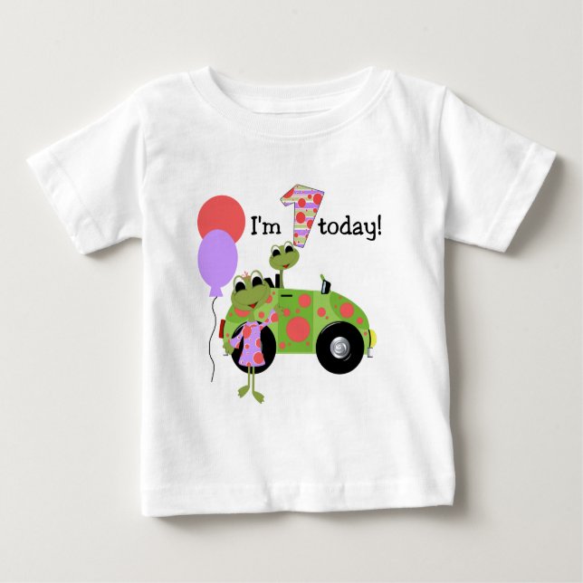 T-shirt Pour Bébé Grenouilles Mod 1er anniversaire (Devant)