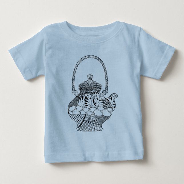 T-shirt Pour Bébé Griffonnage de théière (Devant)