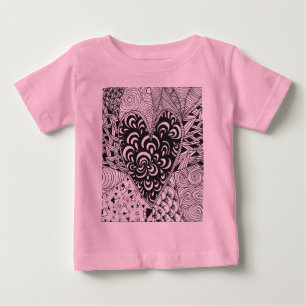T-shirt Pour Bébé Griffonnage inspiré de coeur