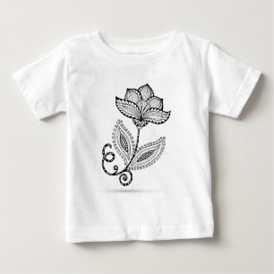 T-shirt Pour Bébé Griffonnages de Paisley Mehndi de henné