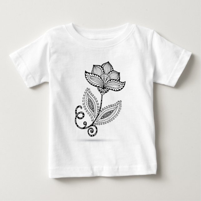 T-shirt Pour Bébé Griffonnages de Paisley Mehndi de henné (Devant)