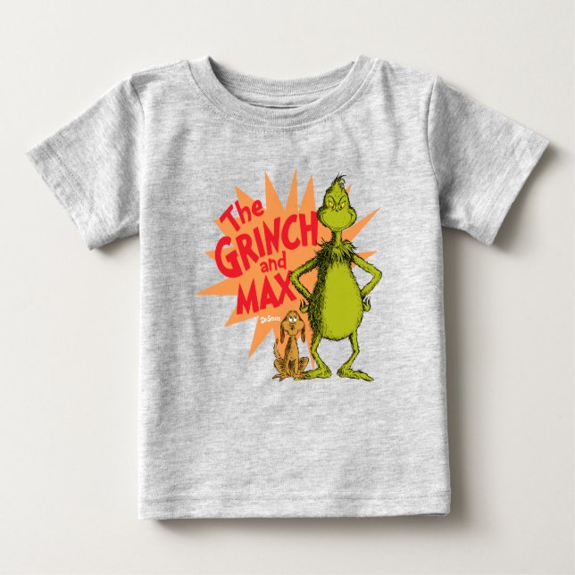 T-shirt Pour Bébé Grille | Grinch & Max Starburst (Devant)
