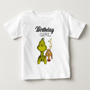 T-shirt Pour Bébé Grinch Chalkboard Fille d'anniversaire