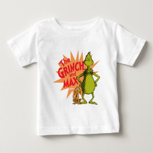 T-shirt Pour Bébé Grinch | Grinch & Max Starburst (Devant)