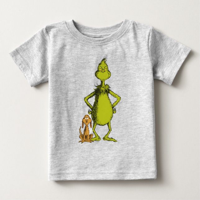 T-shirt Pour Bébé Grinch | Max & Grinch posture (Devant)