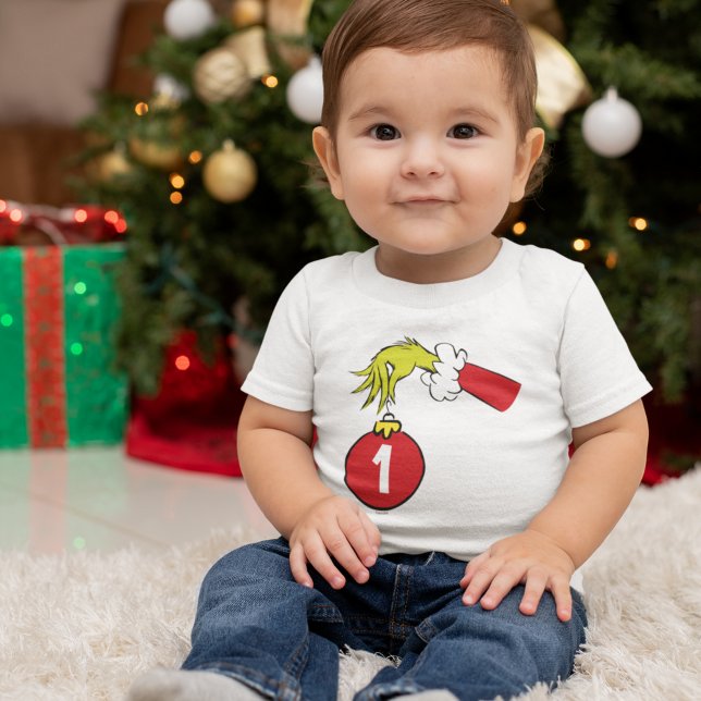 T-shirt Pour Bébé Grinch | Premier Anniversaire (Créateur téléchargé)