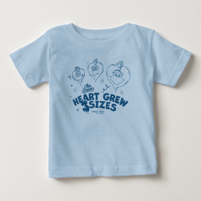 T-shirt Pour Bébé Grinch's Heart Grew 3 Tailles (Devant)