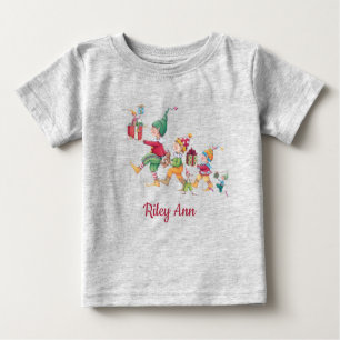 T-shirt Pour Bébé Gris de Noël personnalisé