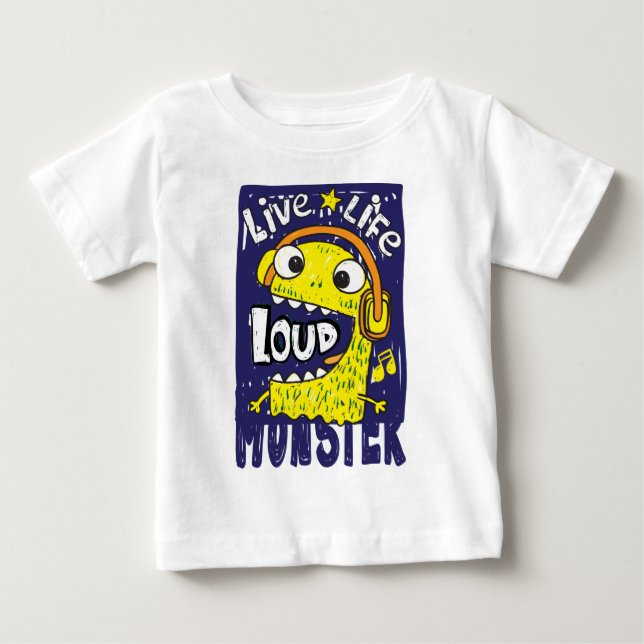 T-shirt Pour Bébé Gros monstre bébé (Devant)