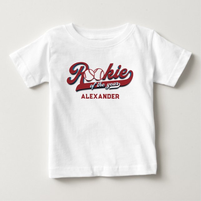 T-shirt Pour Bébé Grosse Première Base-ball Recrue De L'Année Premie (Devant)