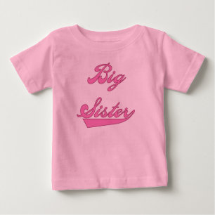 T-shirt Pour Bébé Grosse Soeur du texte rose