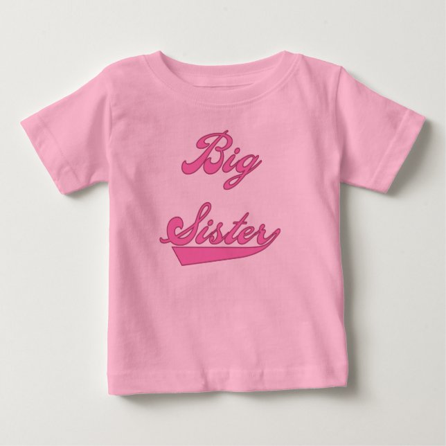 T-shirt Pour Bébé Grosse Soeur du texte rose (Devant)