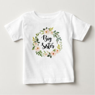 T-shirt Pour Bébé Grosse Soeur floral