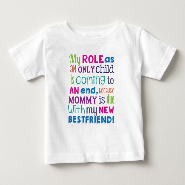 T-shirt Pour Bébé Grossesse Révélation-Nouveau bébé Grand Soeur/Frèr (Devant)