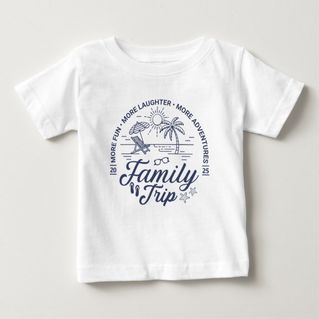 T-shirt Pour Bébé Groupe de voyage familial personnalisé Vacances pl (Devant)