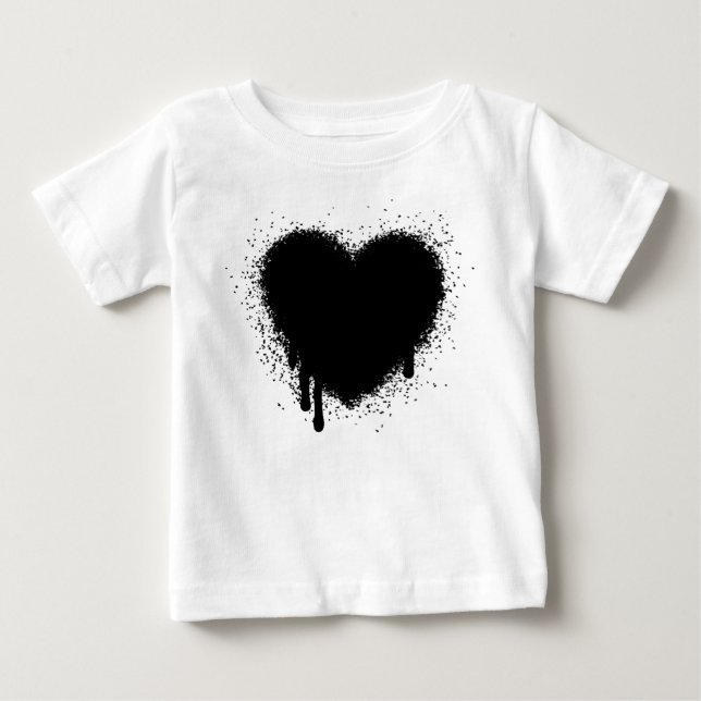 T-shirt Pour Bébé Grunge Heart - Noir (Devant)