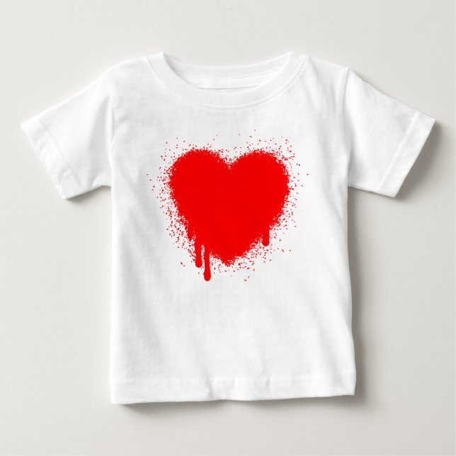 T-shirt Pour Bébé Grunge Heart - Rouge (Devant)