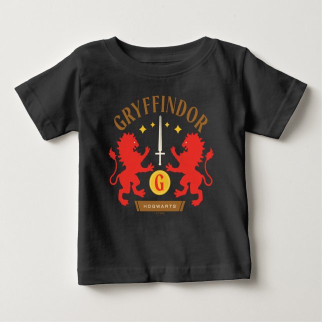 T-shirt Pour Bébé GRYFFINDOR™ House Double Lion Sword Graphic (Devant)