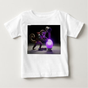 T-shirt Pour Bébé Guerrier singe versant de la poussière violette ma