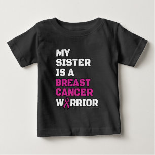 T-shirt Pour Bébé Guerrière/Bloc/Sœur...Cancer du sein