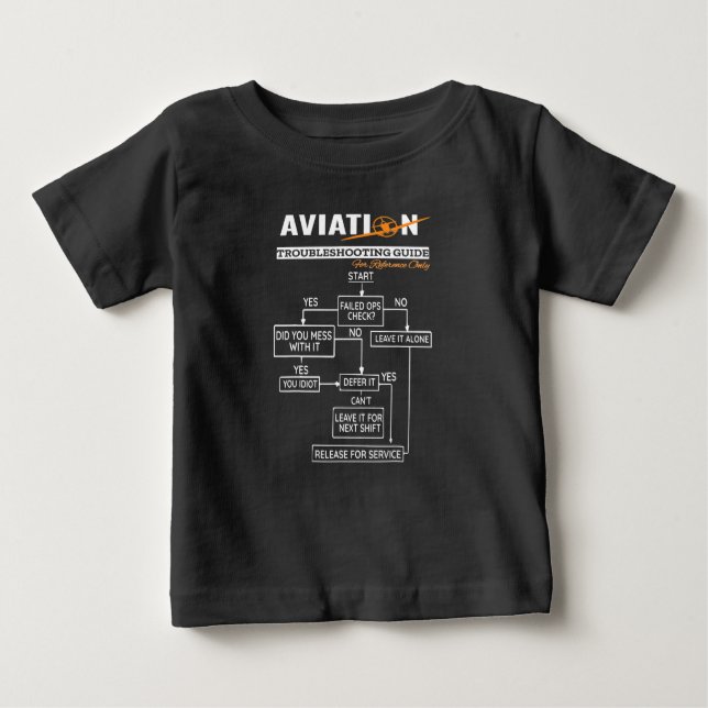 T-shirt Pour Bébé Guide de tir de pannes de l'aviation du pilote d'a (Devant)