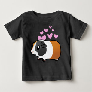 T-shirt Pour Bébé Guinée Cochon Love (cheveux lisses)